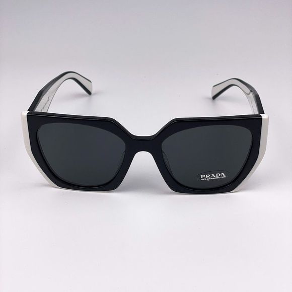 Prada PR15WS 09Q5S0 Sunglasses Black White Gray Cat Eye Women main image 4